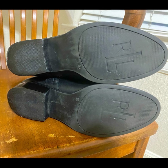 Ralph Lauren Maritza Black Leather Tall Boots 9B - Picture 9 of 12